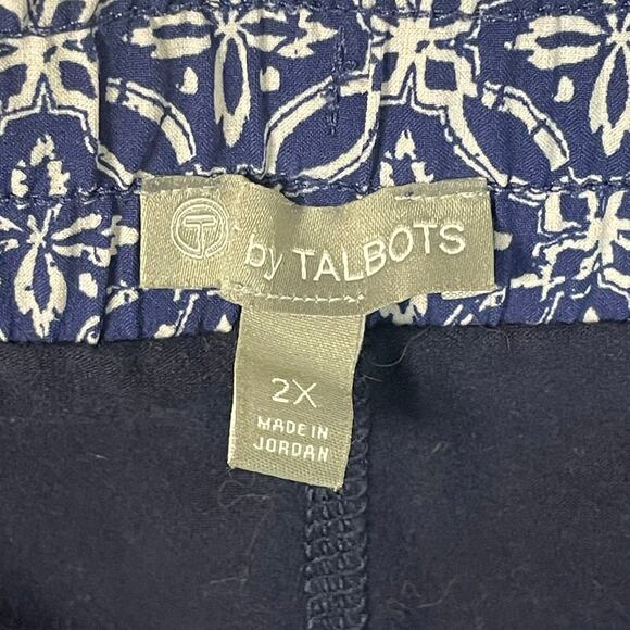 T by Talbots 2X Navy White Medallion Print Skort Stretch Golf Tennis Pockets - Picture 12 of 15